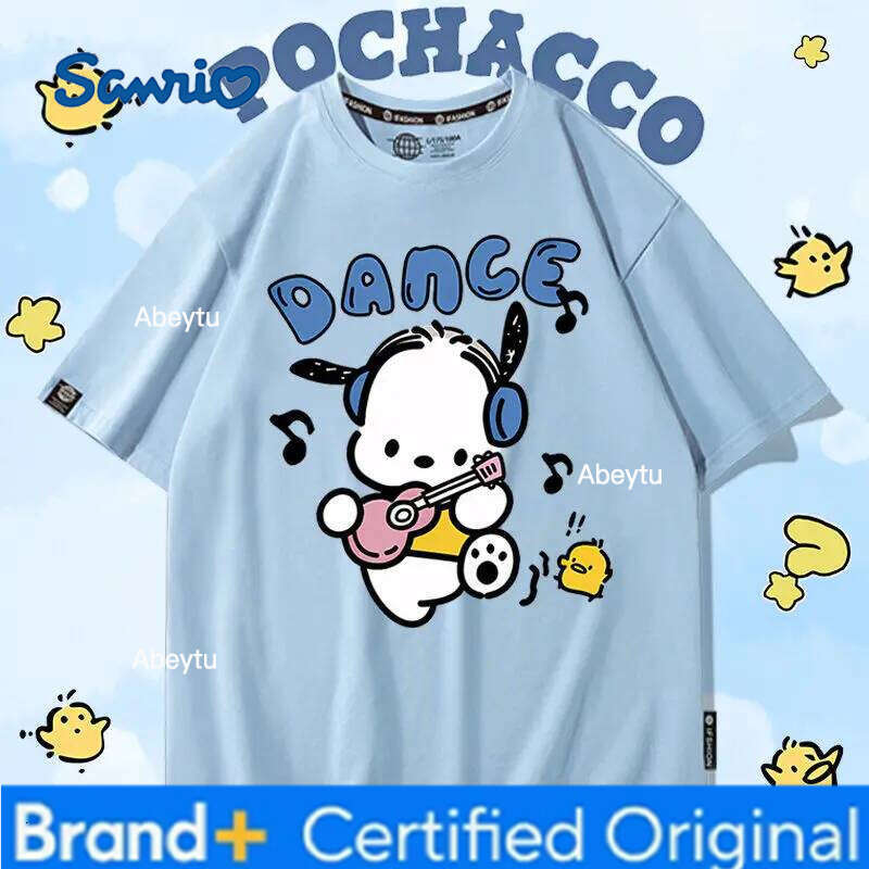 Sanrio Summer Baby Girls 100% Cotton Clothes Kid Children Boy Cute Pochacco Printed T-shirts Cartoon Short Sleeve Top Outfits H260120