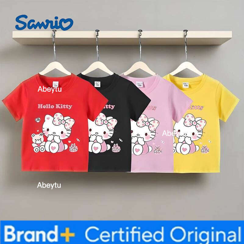 Sanrio Kids Kello Kitty Tshirt Summer Children's Cartoon Casual Short-sleeved T-shirt Set Baby Boy Girls Clothing H2601201
