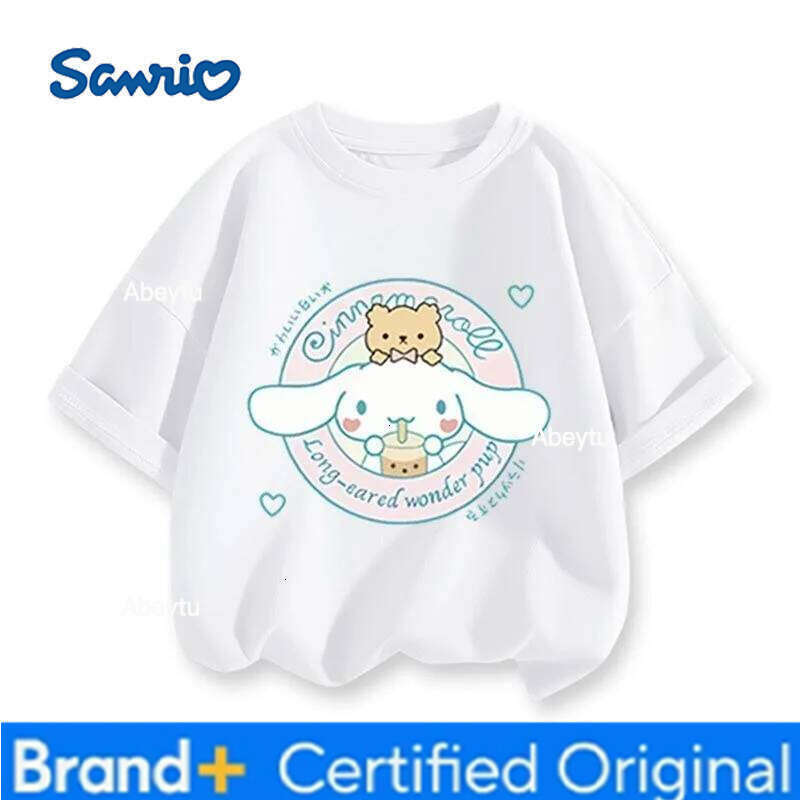 Sanrio Limited Time Special Offer Summer Kuromi Kids T-shirt Skin-friendly Breathable Machine Washable Low Maintenance Tops H260120