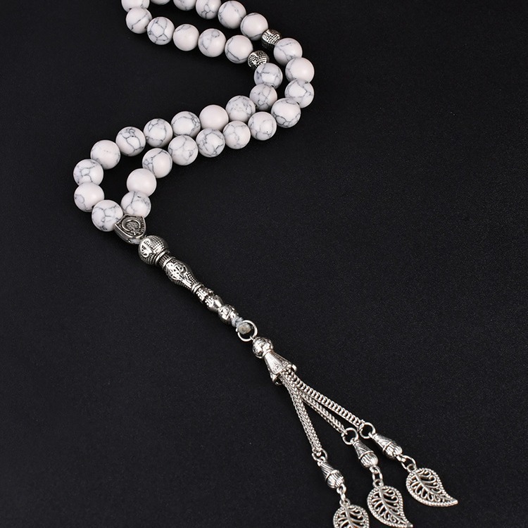 Charm Bracelets Tasbih Natural HOLOLITE STONE Turquoises misbaha isalmic rosary Muslim 3 prayer beads arabic fashion accessories eid gift 230404