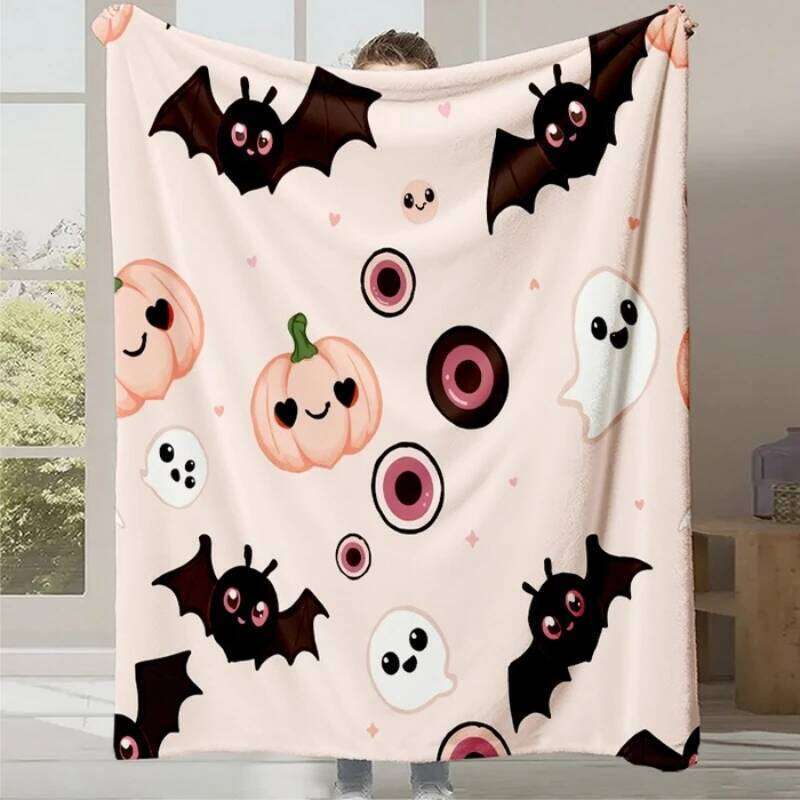 2025 Halloween Thanksgiving Flannel Multifunctional Blanket Warm Sofa Cover for Autumn Winter Living Room Decor W260120