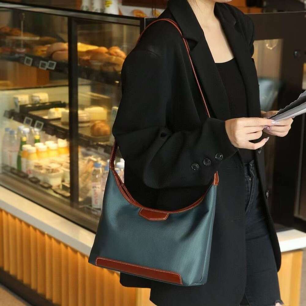 Luxury Shoulder Bags Totes Hobo Nylon Oxford Cloth With Genuine Leather Underarm Single Lightweight Large Capacity Casual Women S Tote Trendy Dumpling