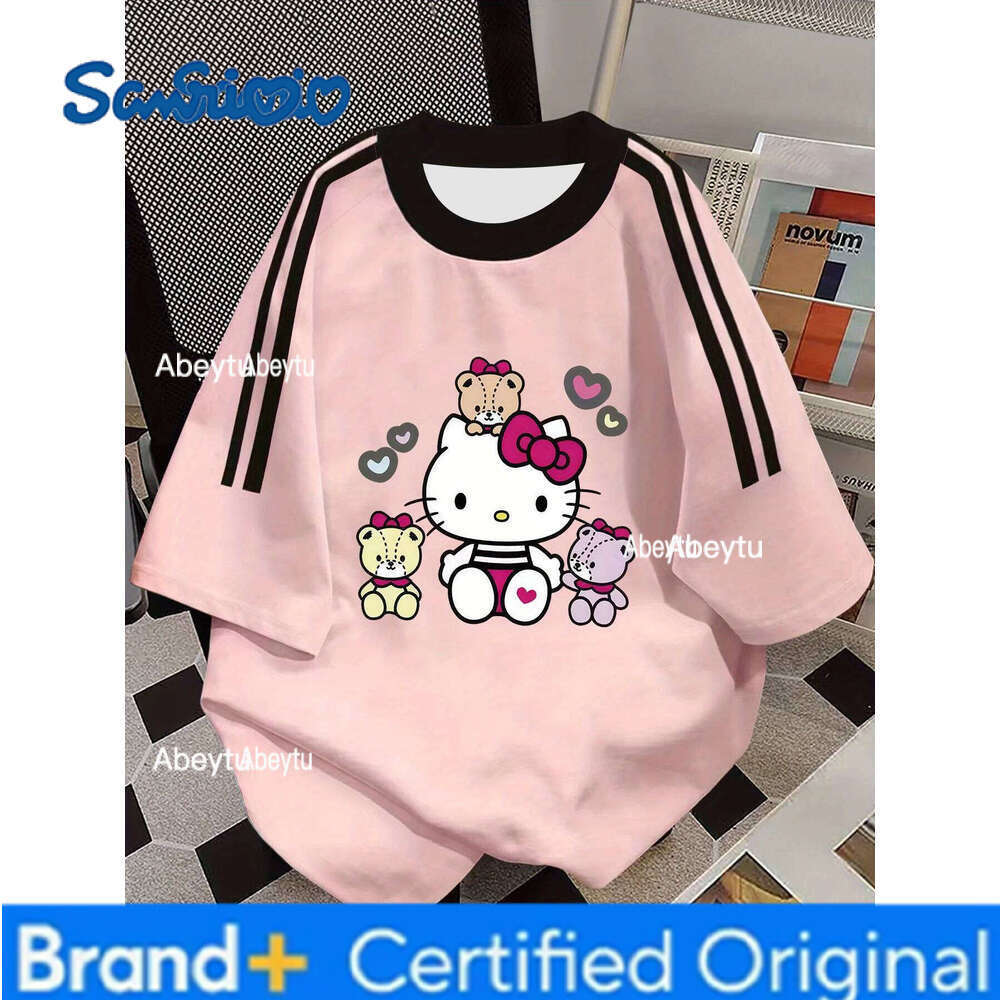 Sanrio 2025 New Hello Kitty 3D Print Women's Short Sleeve T shirt Summer Casual Loose Men's T-Shirt Oversized Shirt Y2k Clothes Tee Top H260
