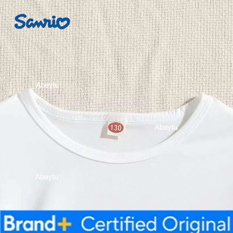 Sanrio Summer girls Short sleeved Cinnamoroll T-shirt Sweet Cute Cinnamon Dog Pattern Girls O Neck Daily Outdoor Activities H260120