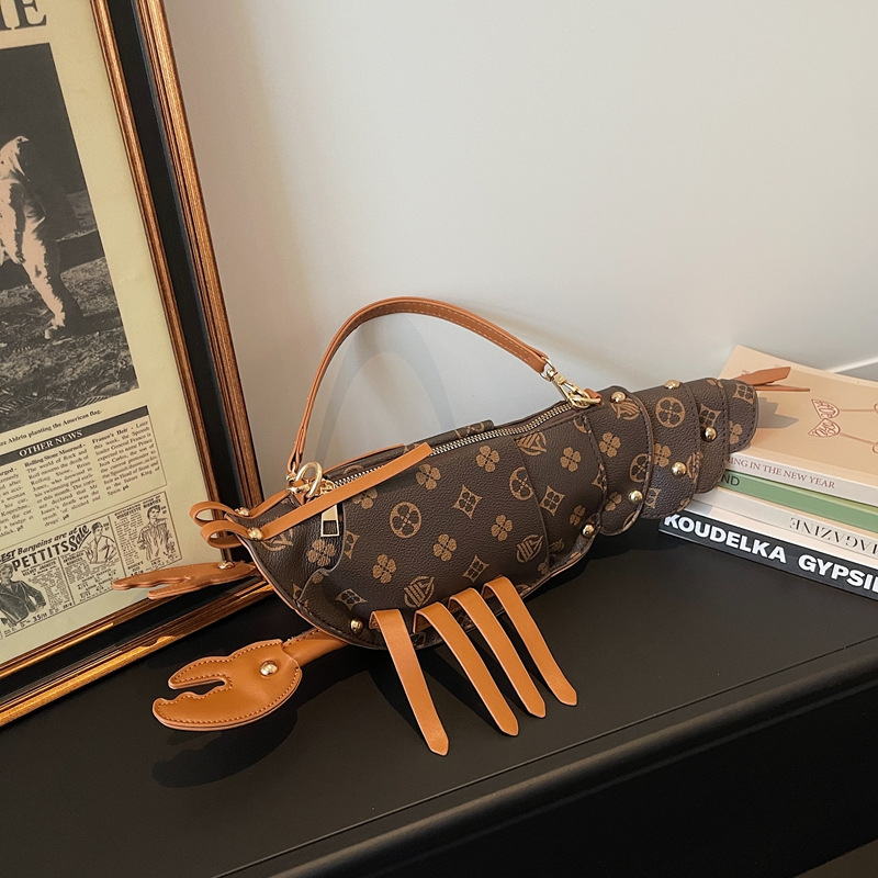 Free Shipping 2026 New Design Creative Fun Lobster shaped Bag Fashionable and Versatile Women Shoulder Bag Handbag