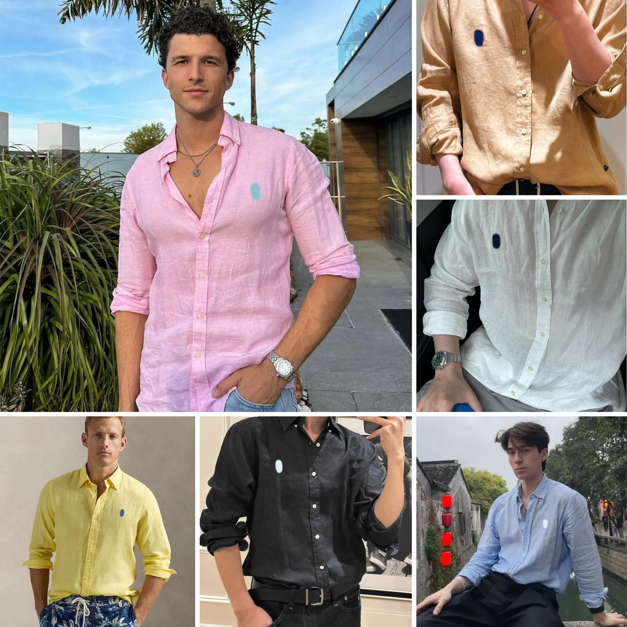 Designer mens luxury shirt Linen Breathable Button shirt Oversized Relaxed Fit Long Sleeve Casual Shirt