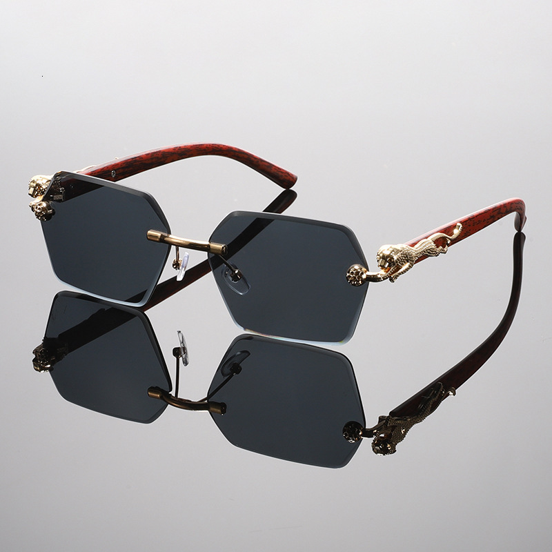 Luxury Brand Designer Sunglasses New Men's Rimless Sunglasses For Driving, Traveling, Vacation, Sun Protection, Fashionable Casual Wear Sunglasse