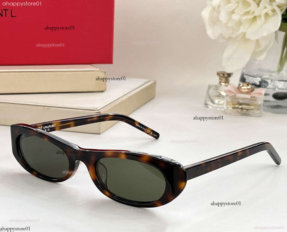 Yslly Sunglasses Sainty Laurenty Sunglasses Designer Sunglasses Womens Fashion Lunette De Soleil Luxe Classic Cat Eye Sun Glasses Plank Frame e75
