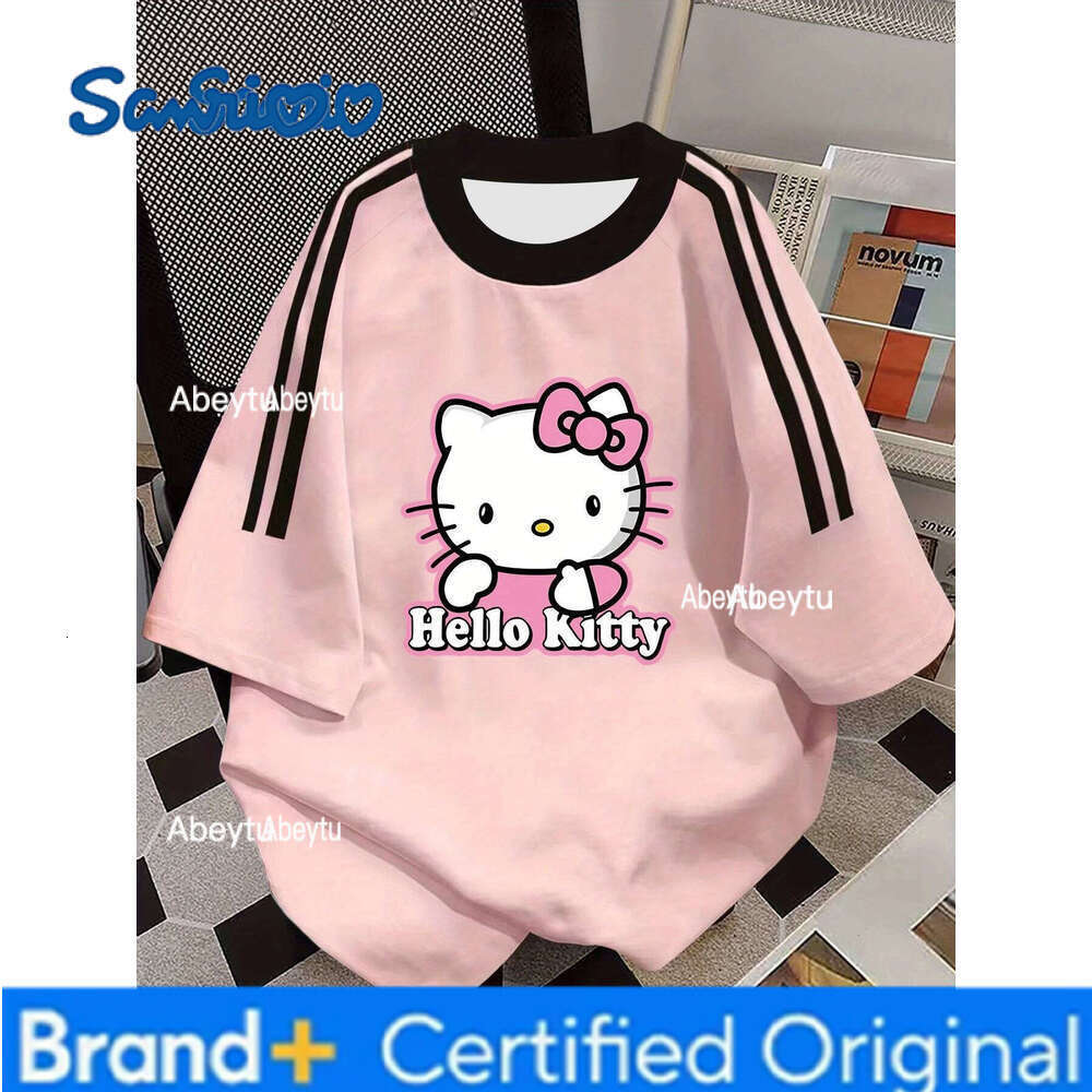 Sanrio 2025 New Hello Kitty 3D Print Women's Short Sleeve T shirt Summer Casual Loose Men's T-Shirt Oversized Shirt Y2k Clothes Tee Top H260