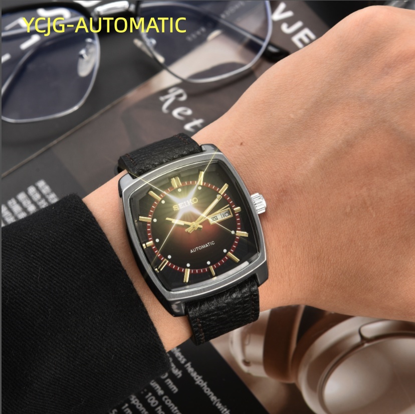 HOT TOP Design Mens women Seikity Watches automatic quartz Movement Male Clock Luxury Business Designer for Men Watch machinery luxe Wristwatches 372