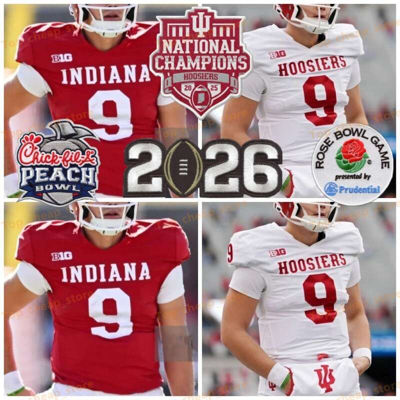 Champions Indiana Hoosiers College Football Jersey Fernando Mendoza Roman Hemby Kaelon Black Omar Cooper Jr Elijah Sarratt Rolijah Hardy Fisher Rose Peach Patch