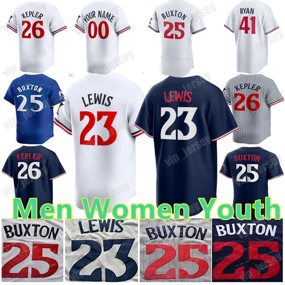 Custom Royce Lewis Jersey Ryan Jeffers Joe Ryan Byron Buxton Luis Arraez Jose Miranda Max Kepler Trevor Larnach Nick Polanco Baseball Men Women Youth