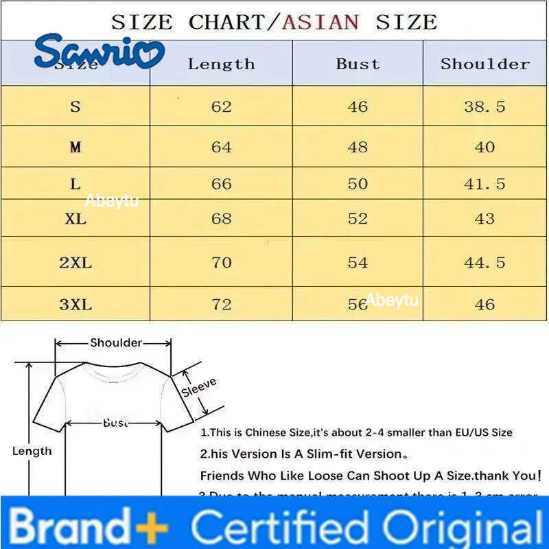 Sanrio Summer New Gothic Loli Kulomie Creative Print Pure Cotton Plus Size T-shirt for Women Fashion Y2K Retro Design Short Sleeved Top H260120