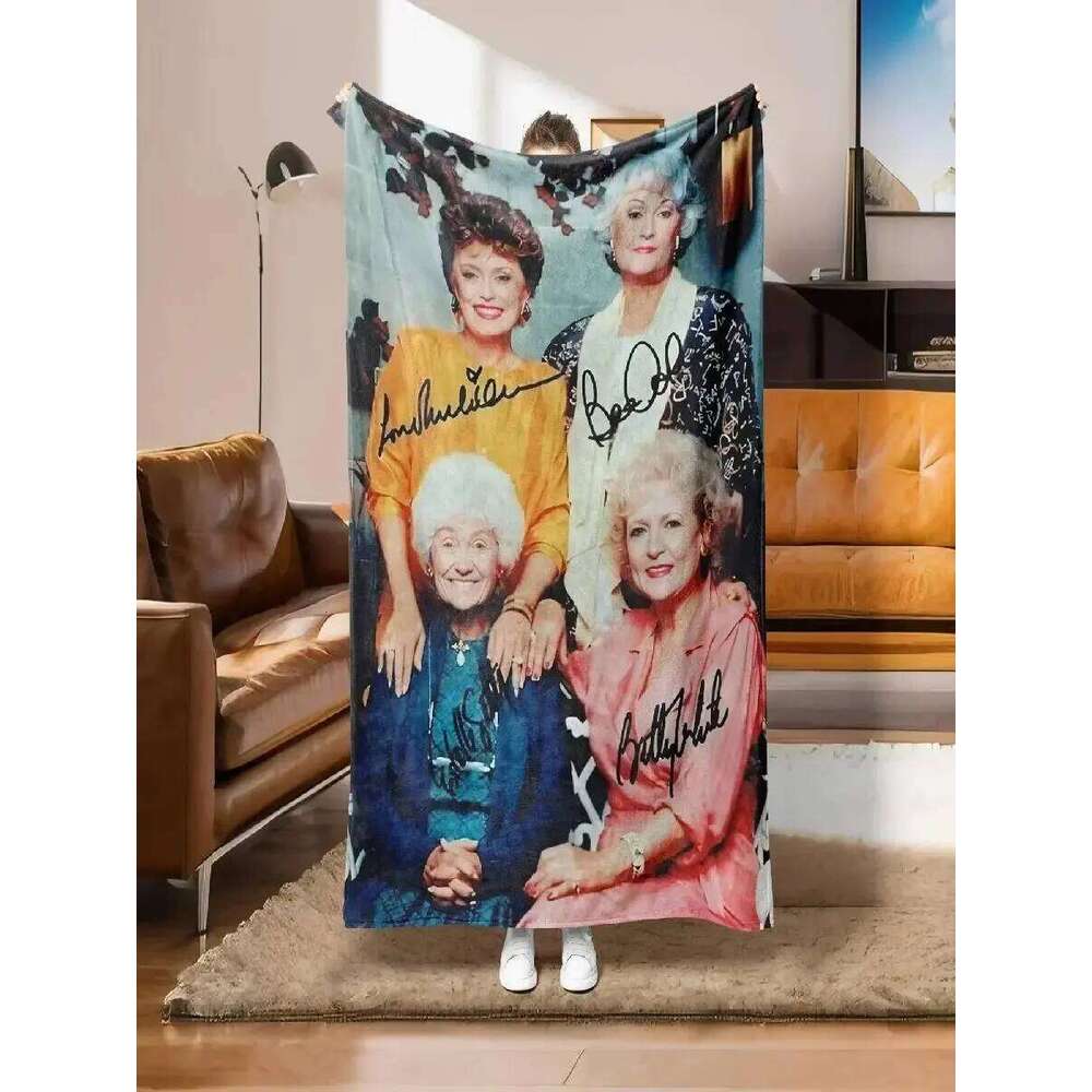 Abstract Design Flannel Throw Blanket Soft Warm Thin Blankets for Sofa Bed Car Camping Pop Art Style W260120