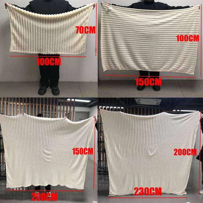 Light luxury Solid Color Multifunctional Rabbit Velvet Winter Thick Warm Flannel Used For Bedroom Living Room Blanket W260120