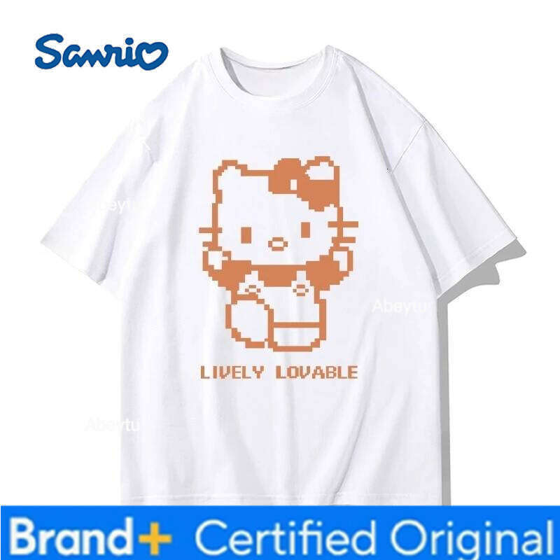 Sanrio Miniso Men's & Women's Tops Hello Kitty Cartoon Print Summer Style Short-Sleeve Casual T-Shirt H260120