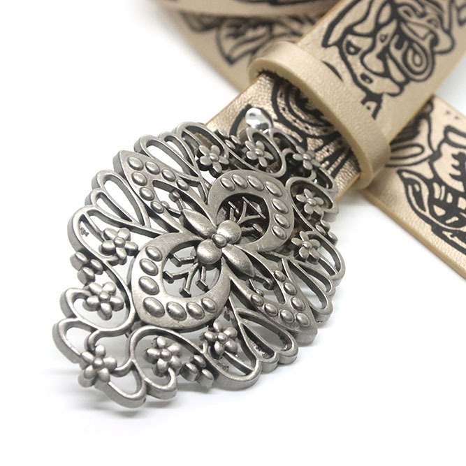 Luxury Brand Designer Belt Trendy New Embossed Belt With Hollow Cross Buckle For Jeans And Dresses Fashionable Versatile Personality Belt