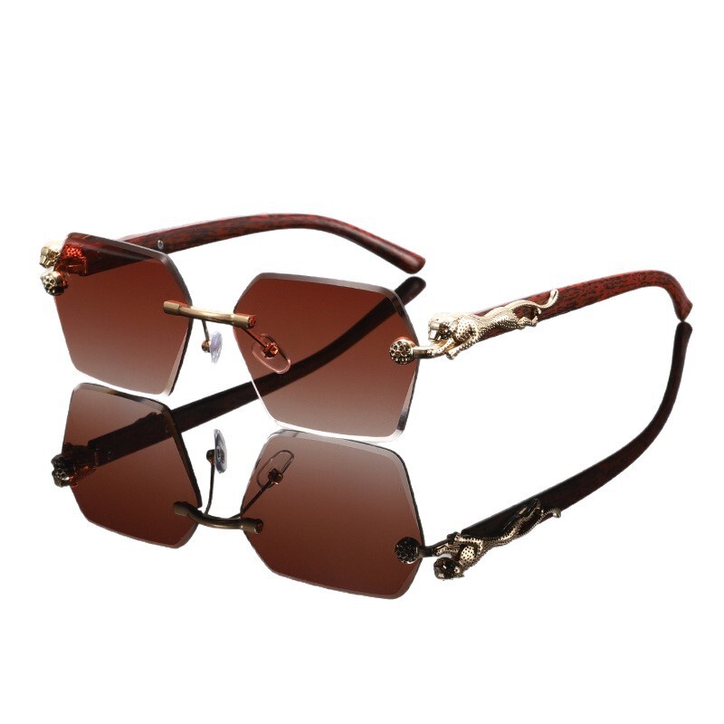 Luxury Brand Designer Sunglasses New Men's Rimless Sunglasses For Driving, Traveling, Vacation, Sun Protection, Fashionable Casual Wear Sunglasse