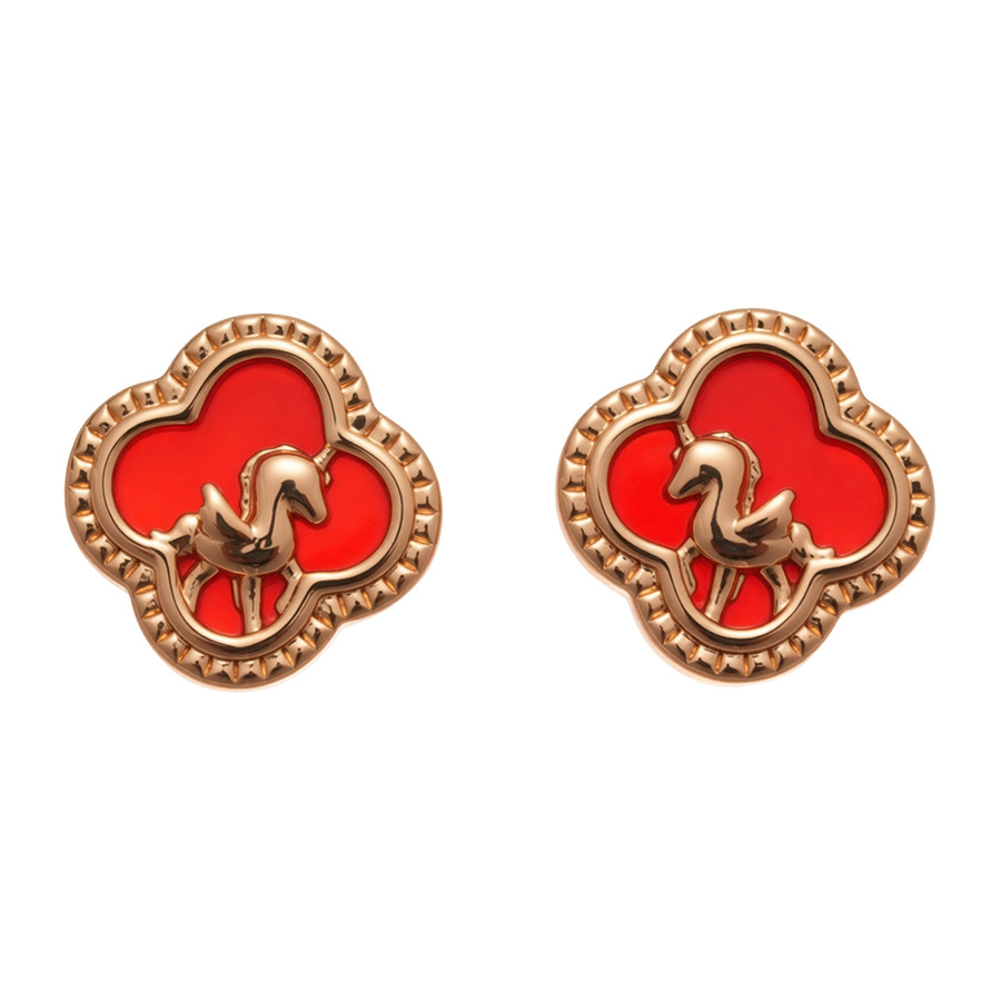 Chinese Style Red Gourd for Women, Autumn and Winter Exquisite Small Micro Inlaid Zircon Earrings, Elegant Versatile New Earrings - view 9