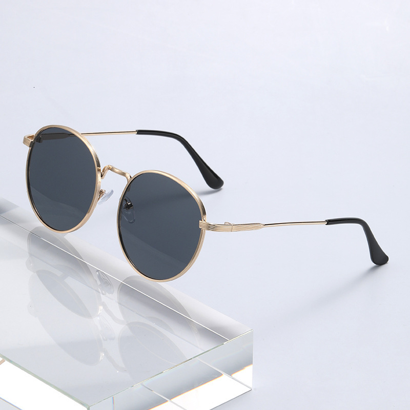 2026 New Korean Fashion Trend Slim Face Round Frame Retro Street Unisex Internet Celebrity Same Style Sunglasses