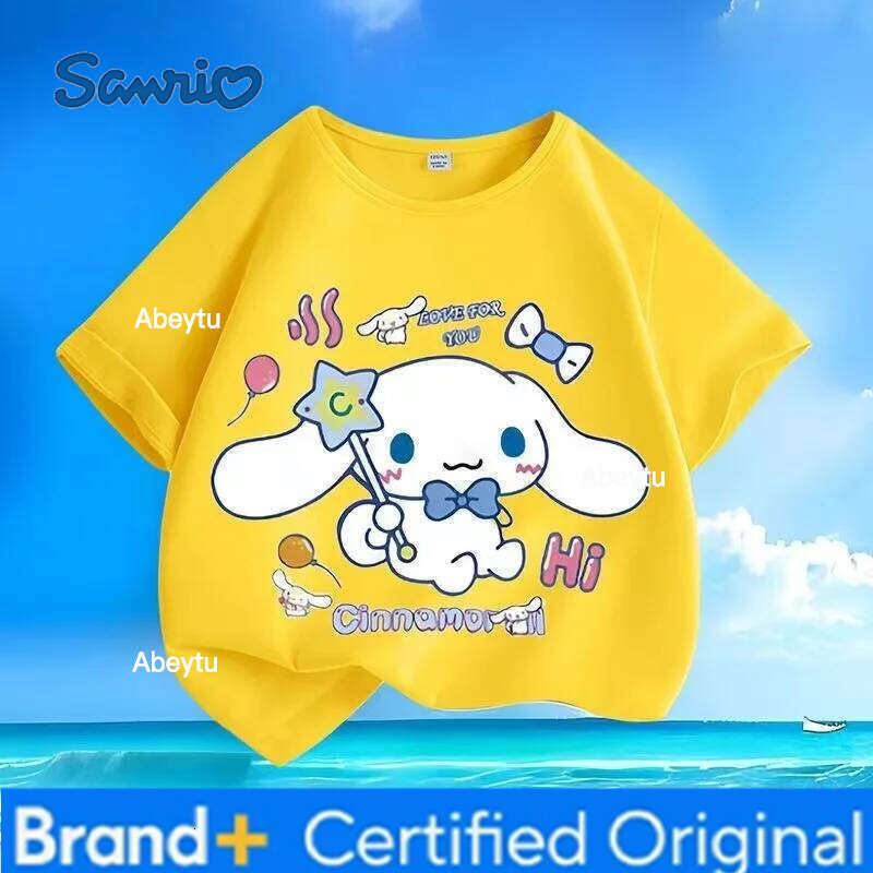 Sanrio Summer Baby Girls Clothes Top Kid Boy Cartoon Printed Sweatshirts Children Fashion Pullover Short Sleeve T-shirts H260120