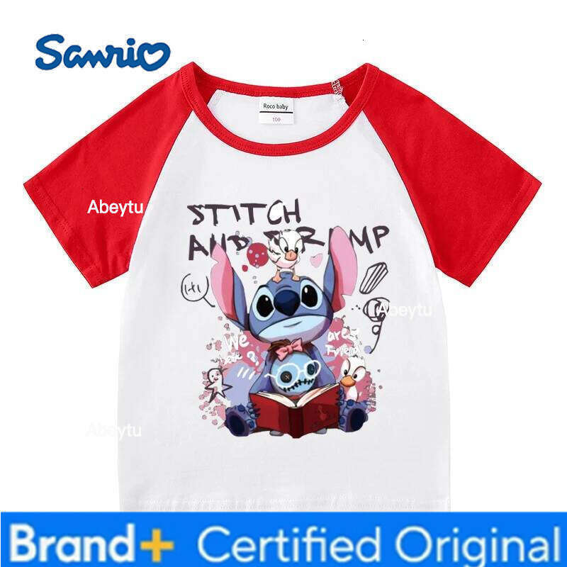 Sanrio Cartoon Cute Hello Kitty Baby Girl Summer T Shirts Tops Crewneck Toddler Costume Children Clothing Short Sleeve Kids Tees 1-8Y H260120