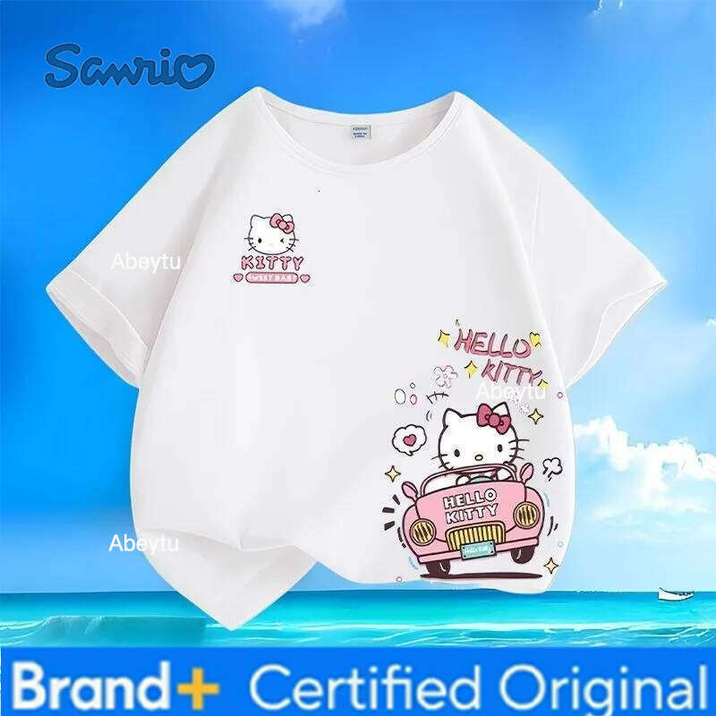 Sanrio New Hello Kitty Cartoon T-Shirts Summer Sale | Kawaii Candy Colors Crew Neck Short Sleeve Tees for Boys & Girls H260120