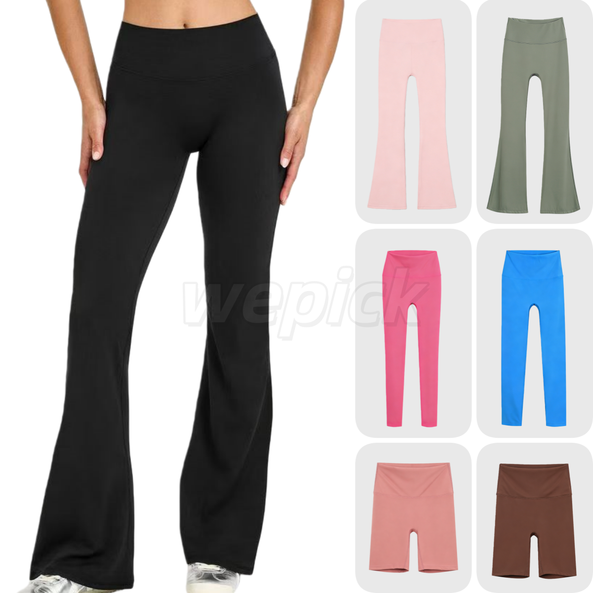 10A Quality Flared Trousers Breathable Hot Sale Sports Yoga Leggings Elastic Outfits Summer High Waist Bell-bottoms Casual Shorts Gym Pants Casual Women Leggings