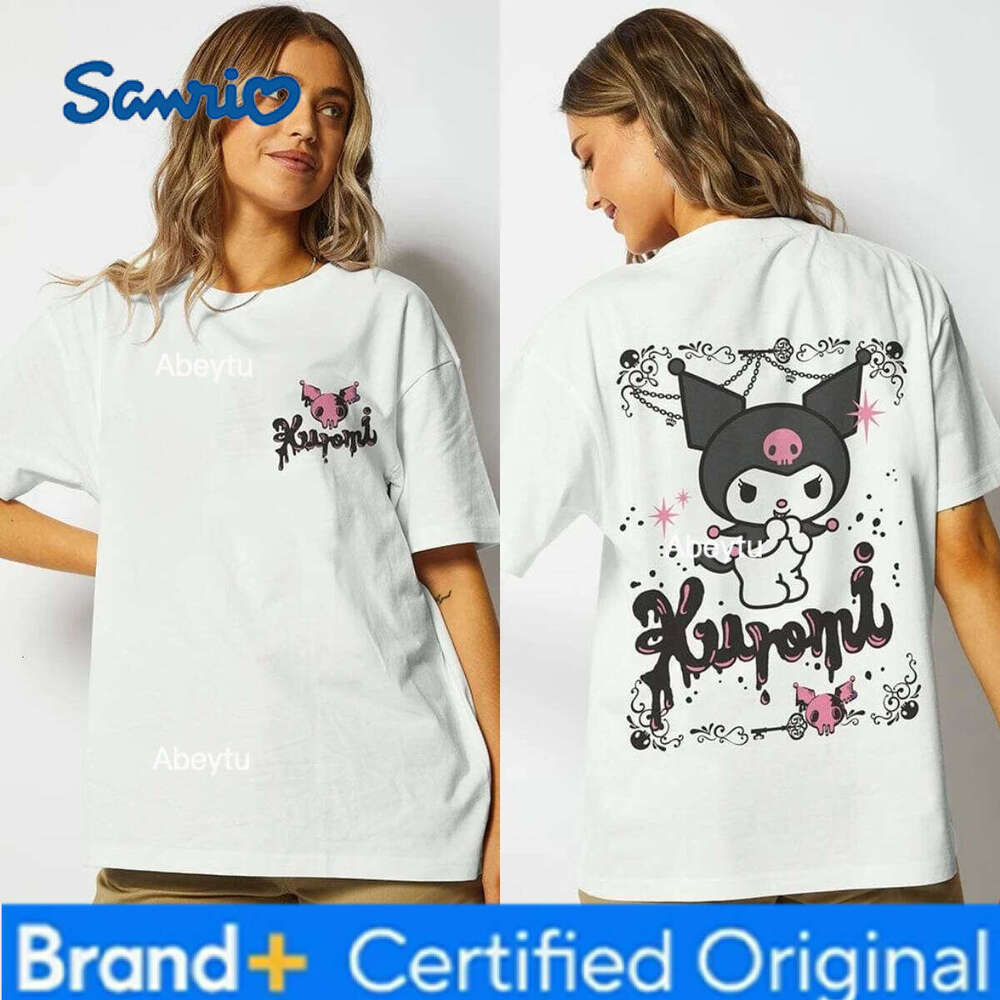 Sanrio MINISO Kuromi Purple Graphic T-Shirt Oversized Y2k Short Sleeves Street Comfortable Fabric Harajuku Female Male Clothing Tees H260120