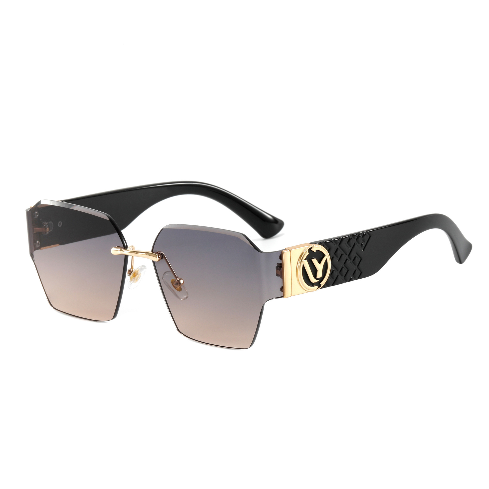 Luxury Brand Designer Sunglasses New Fashion Trend Polygonal Frameless Cut Edge Sunglasses European And American Trade Sunglasses Internet Celebrity H