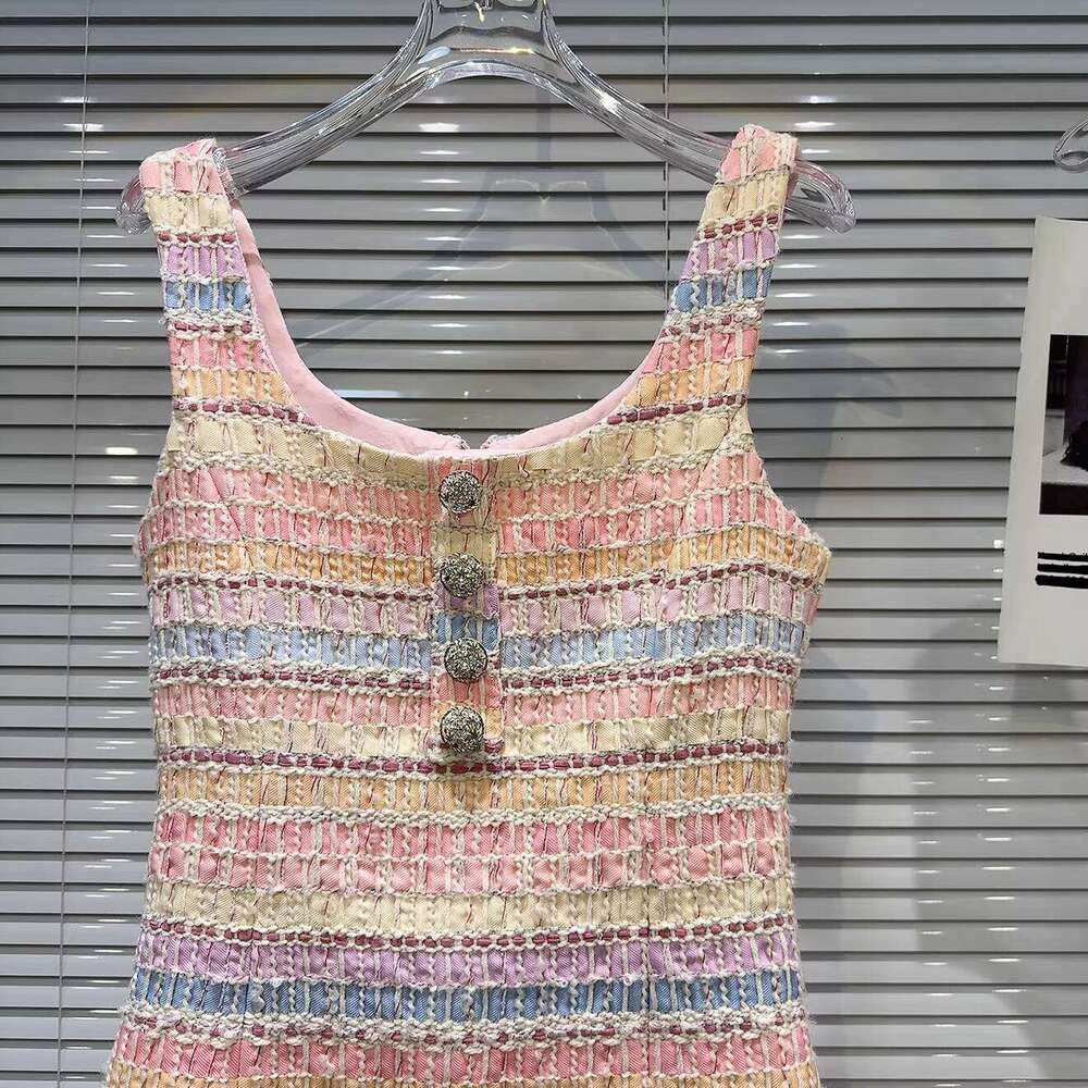 Women's Elegant Tweed Mini Dress shorts Sleeve Lace Trim Button-Up Cocktail Dress Mini Party Dress