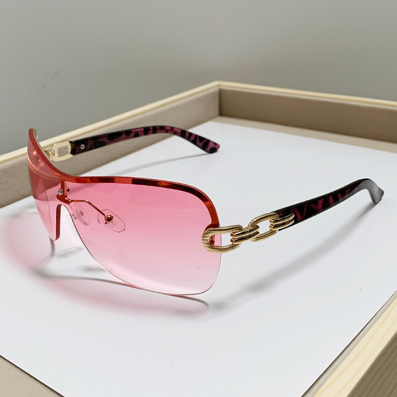 Luxury Brand Designer Sunglasses European And American Hot-Selling Frameless Y2k One-Piece Sunglasses Millennium Hot Girl Fashion Sunglasses High-End 