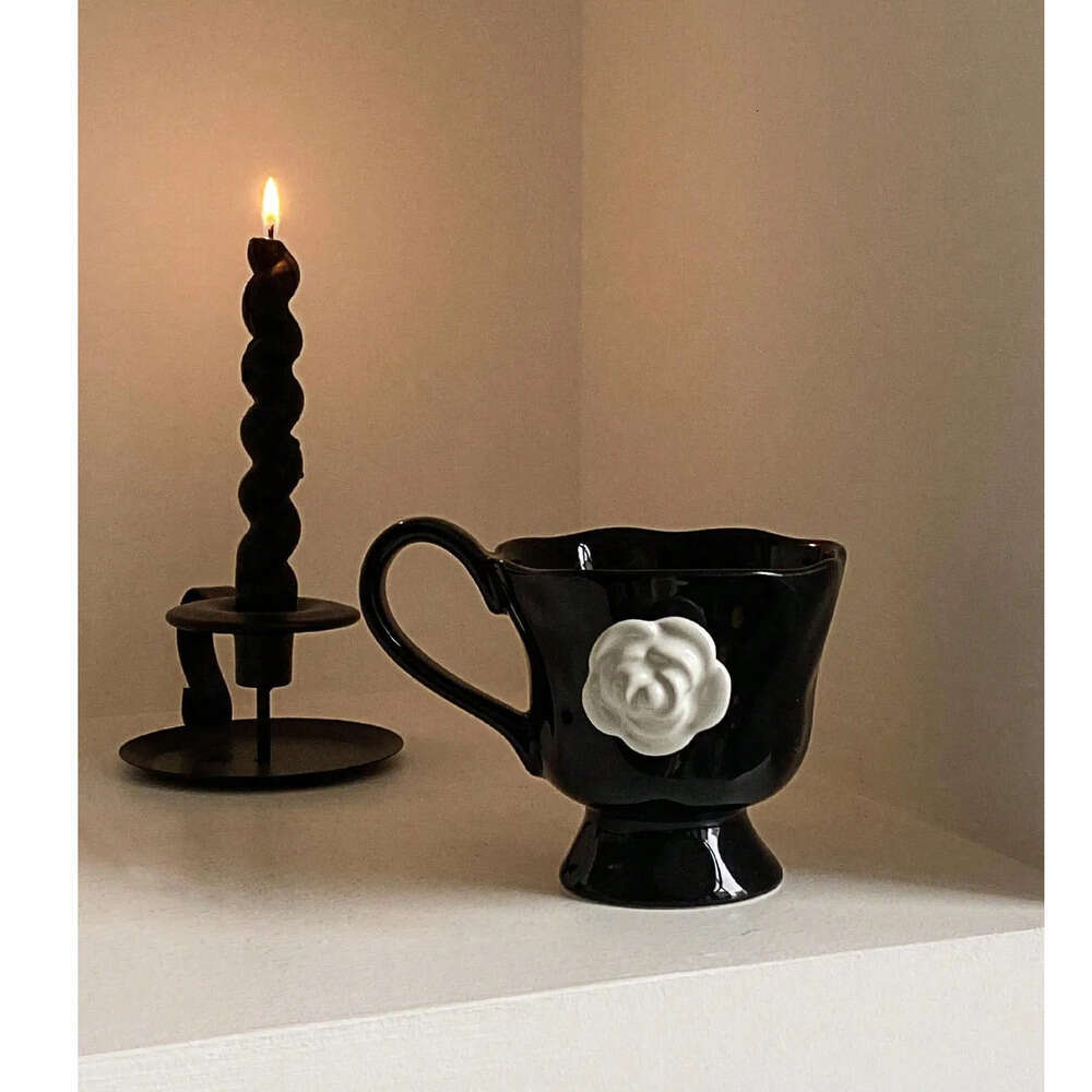 Camellia Ceramic Mugs tableware drinking utensil with lid thermal mug for coffee tea outdoor water bottle thermos home office decor gift