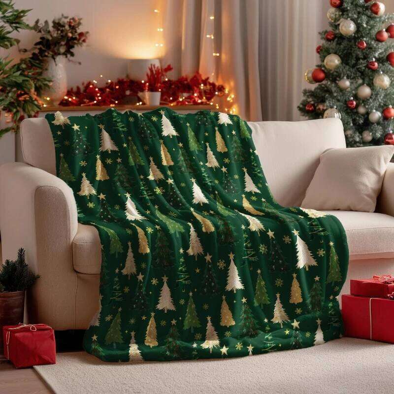Flannel Blanket Throw Christmas Red Tree Plush Cozy Fleece Blankets Couch Sofa Bed Ideal Gifts for Kids Adults W260120