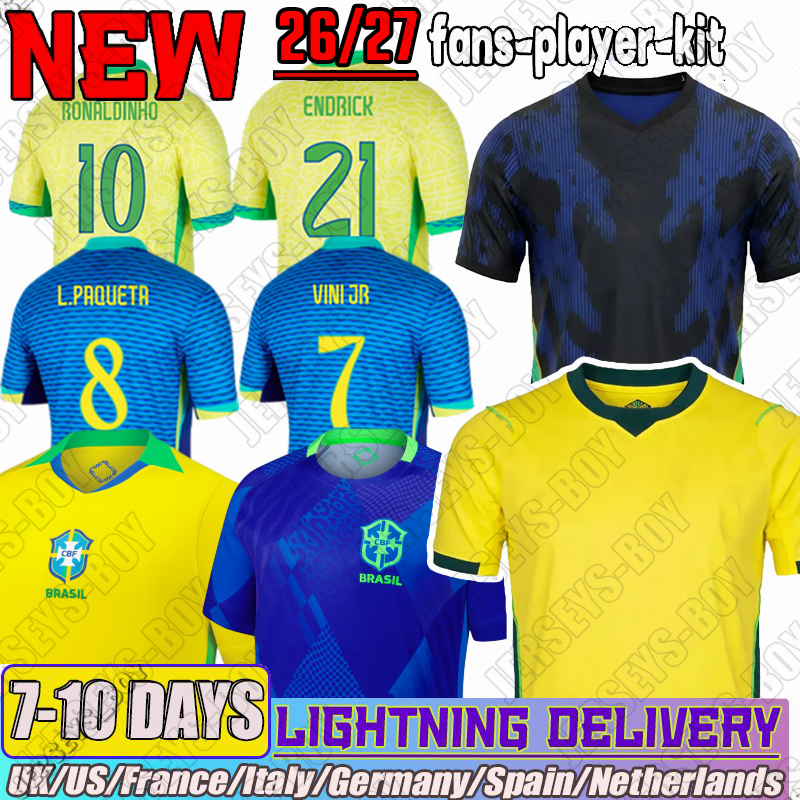26 27 Brazil jersey kids JUNIOR ESTEVAO soccer jersey MAGALHAES GUIMARAES CUNHA PEDRO 25 26 football jersey RODRYGO SANTOS man shirt kids kit