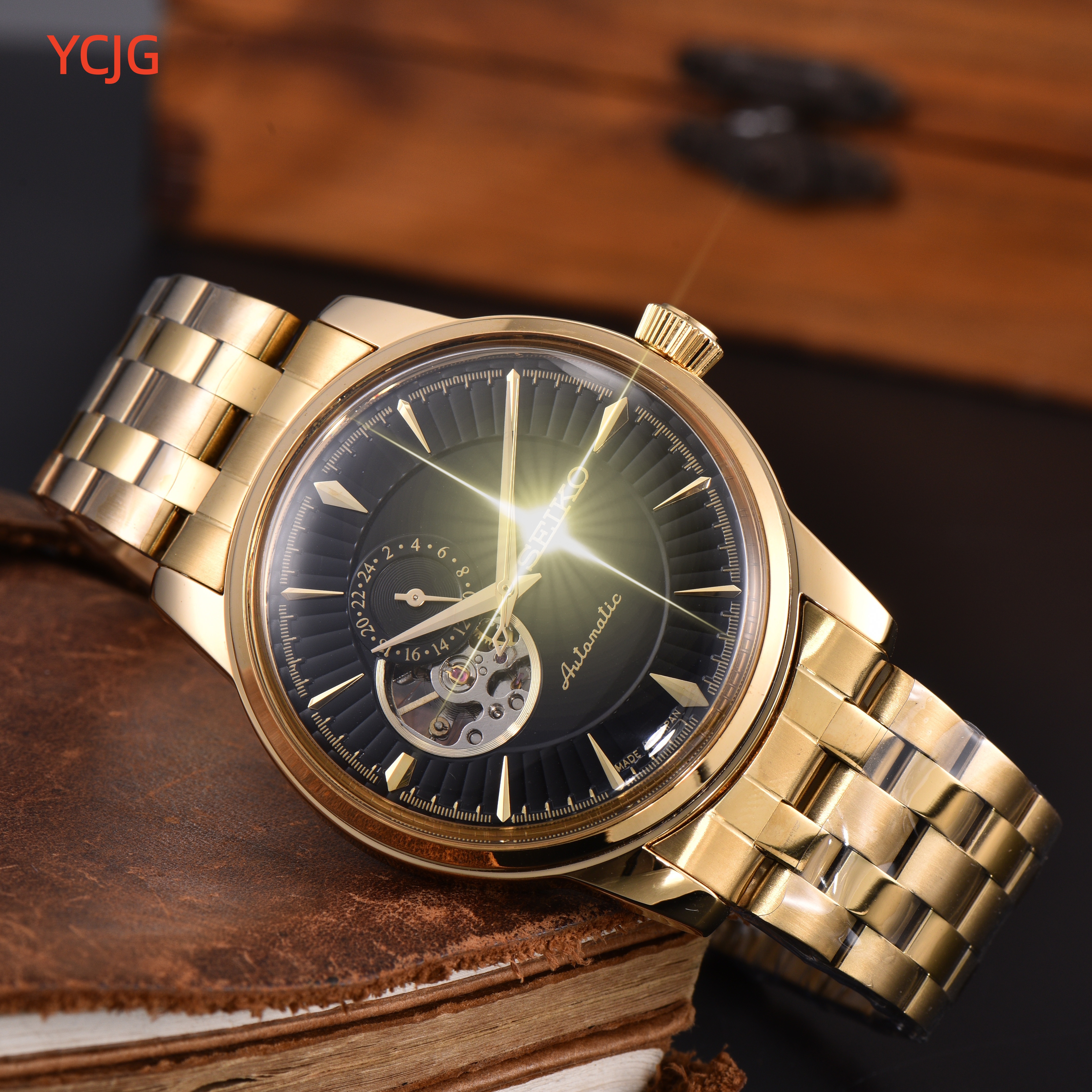 HOT TOP Design Mens women Seikity Watches automatic quartz Movement Male Clock Luxury Business Designer for Men Watch machinery luxe Wristwatches 382