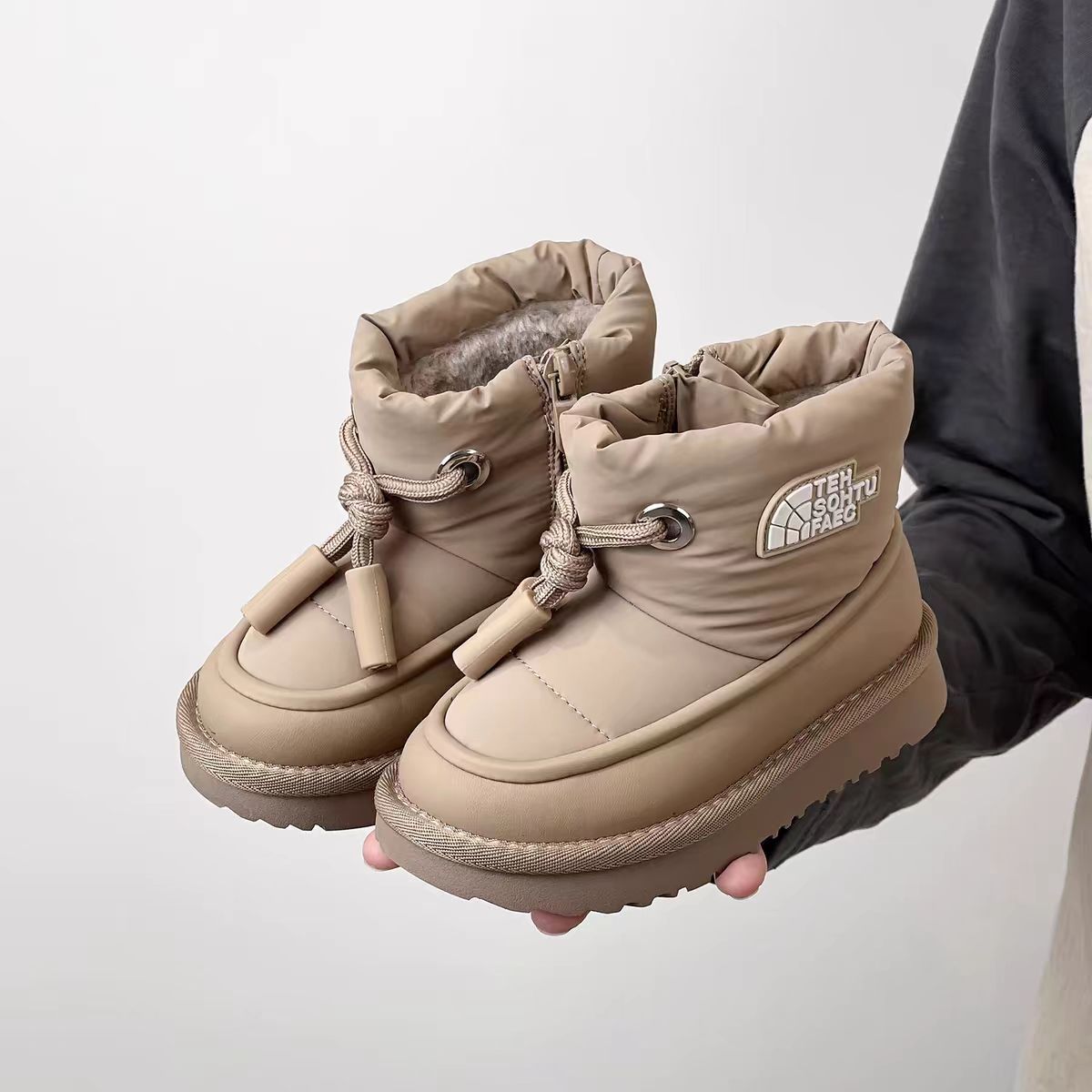 Kids' Snow Boots 2026 New Winter Waterproof Plush Lined Thermal Insulated Winter Warm Shoes For Toddler Boys Girls