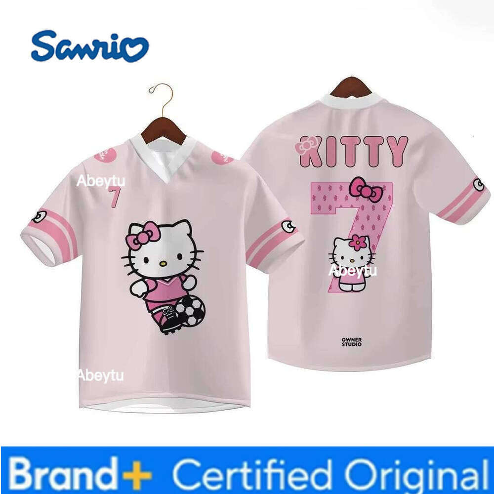Sanrio 25 New Hello Kitty Kids Women's Short Sleeve Tee Casual 3D Printed Summer Cute Unisex Jersey Sport Top Men T-Shirt H260120