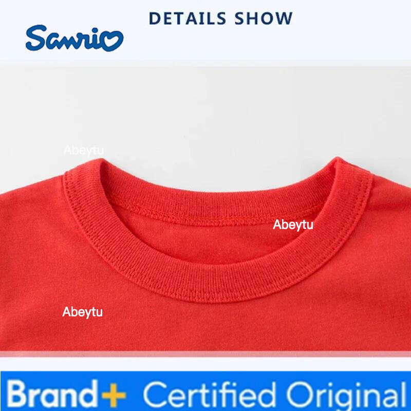 Sanrio Kuromi Magic Print Summer Children's T-shirt Cute Pure Cotton Kawaii s Girl High Quality Trend Fashion Kid Tops Gift H260120