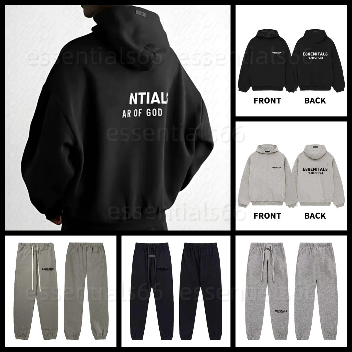 Top-tier Mens Hoodies Designer Essentials Hoodie Men Women Sweatshirt Tracksuit Pullover clothes Streetwear Cotton sweatpants Letter Printed Hoody Hoodie