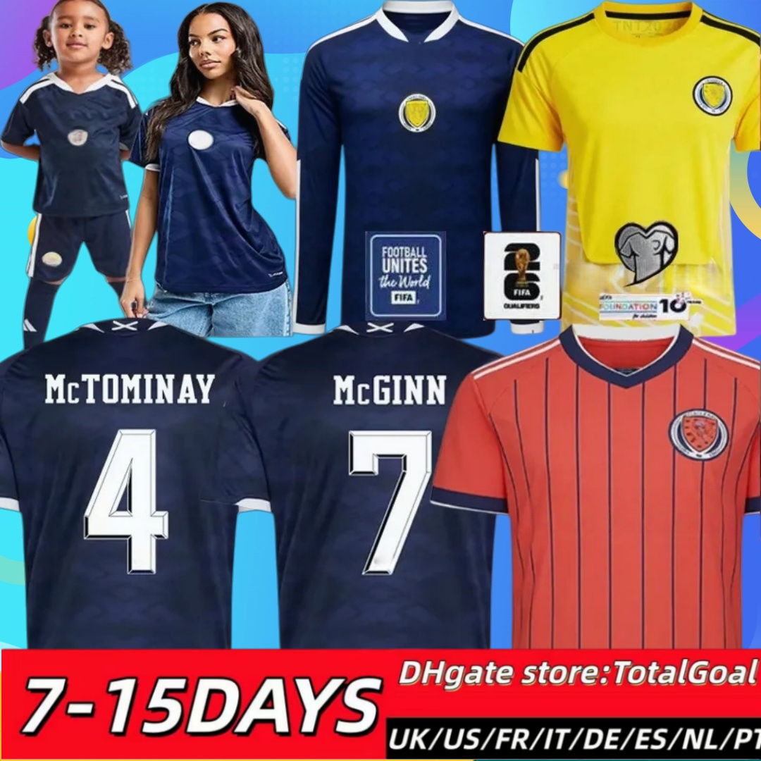 TOP 2026 scotland football shirt Soccer Jerseys ROBERTSON McGINN McTominay McGREGOR SHANKLAND MCGREGOR Home maillot TIERNEY men kids kits sets goalkeeper unifrom