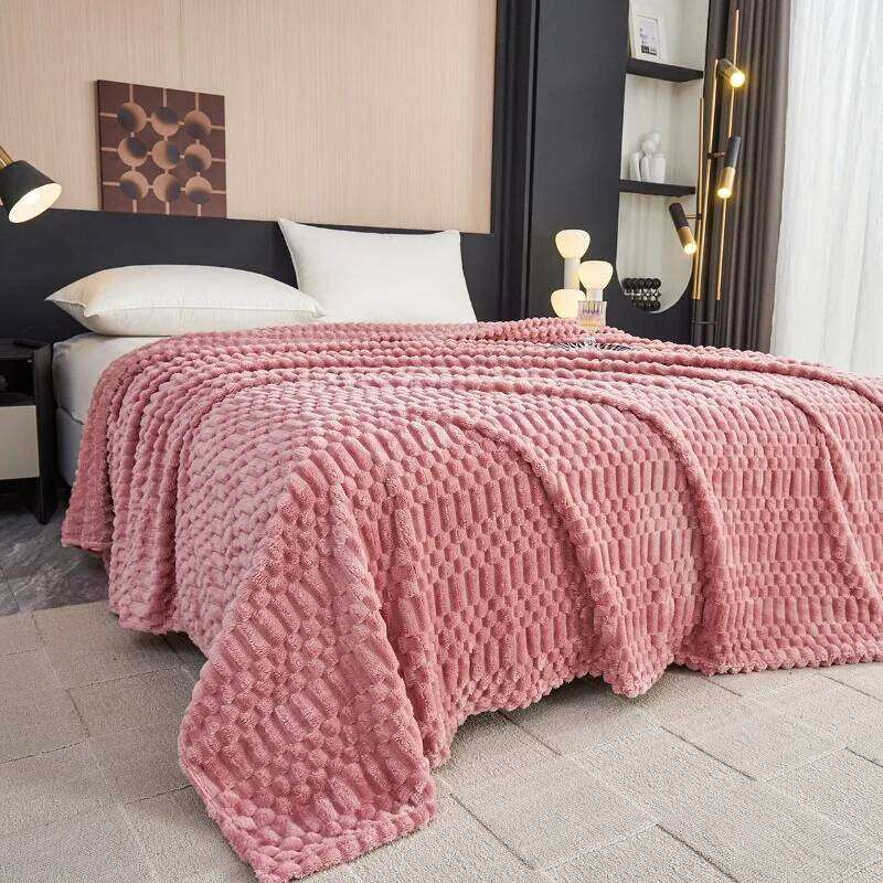 Soft Warm Fluffy Solid Colour Air Conditioning Blanket Sofa Cover Milk Velvet Bedspread Bed for Adults Kids Pet Home Textile W260120