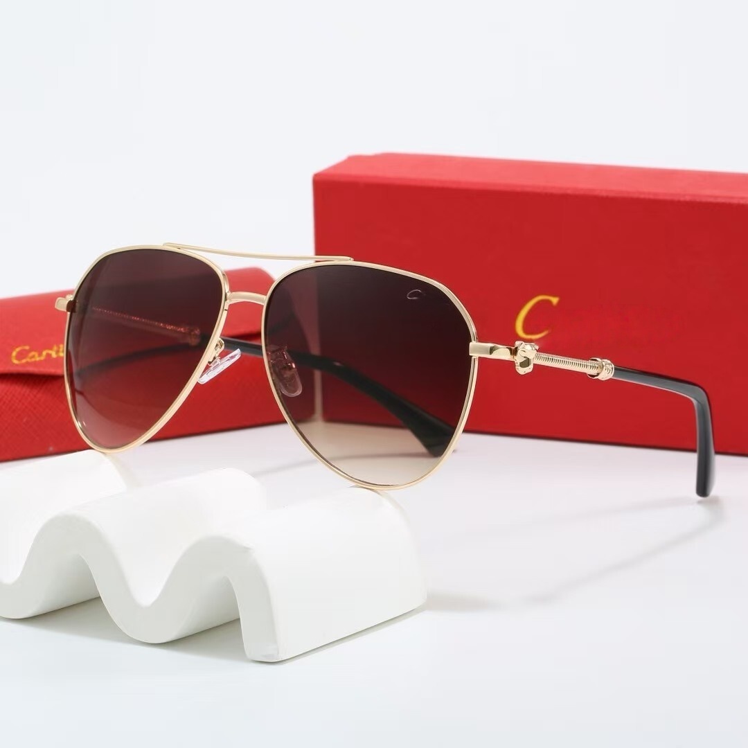 Designer Sunglasses for Women Men - Gold/Black Metal Frame Spring-Decorated Temples Multi-Color Gradient/Mirror/Printed Lens UV400 Protection Retro Fashion Eyewear