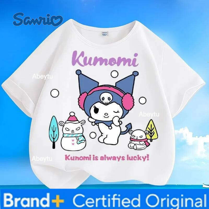 Sanrio Limited Time Low Price Kuromi Kids T-shirt Summer New Loose Round Neck Comfortable Versatile Casual Trendy Tops for Boys Girls H260120