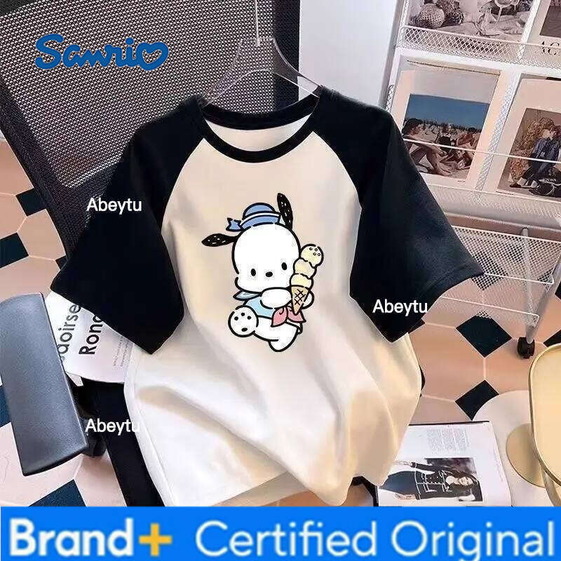 Sanrio Baby Boy Clothes Top Kid Girls Carton Pochacco Printed Short Sleeve T-shirts Children Fashion Cotton Breathable Outfits H2601201