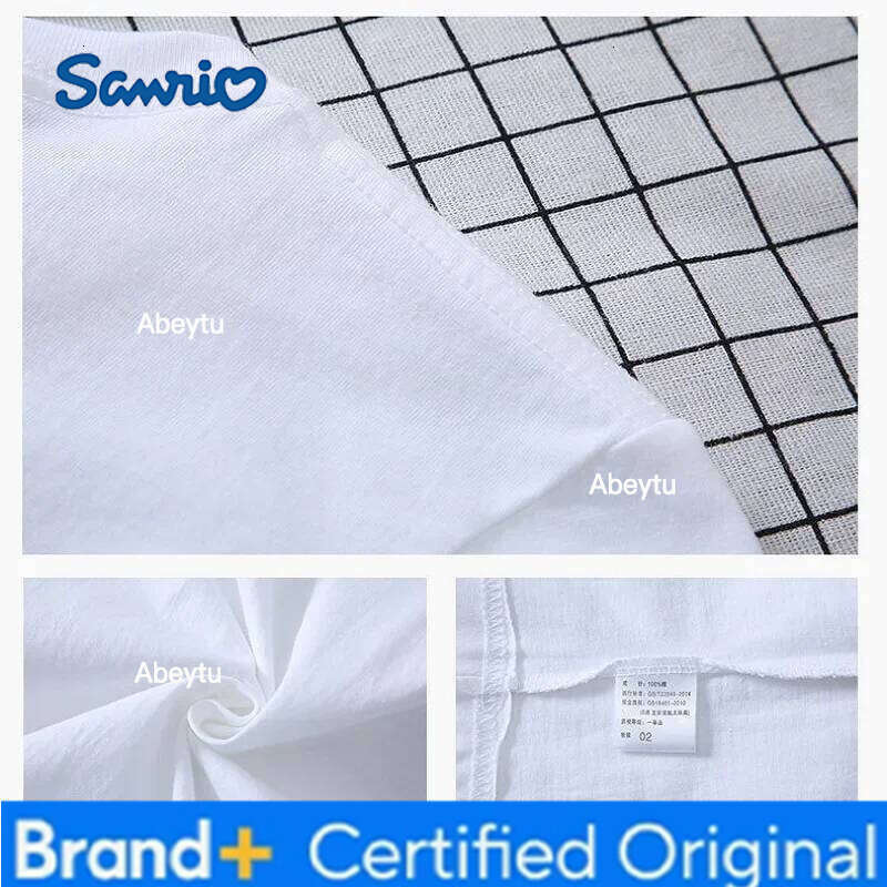 Sanrio Kuromi Kids T-shirts Kawaii Anime Short Sleeves Figures Cotton Tees Summer Round Neck Girls Clothes Tops Toddlers Clothing Gift H260120