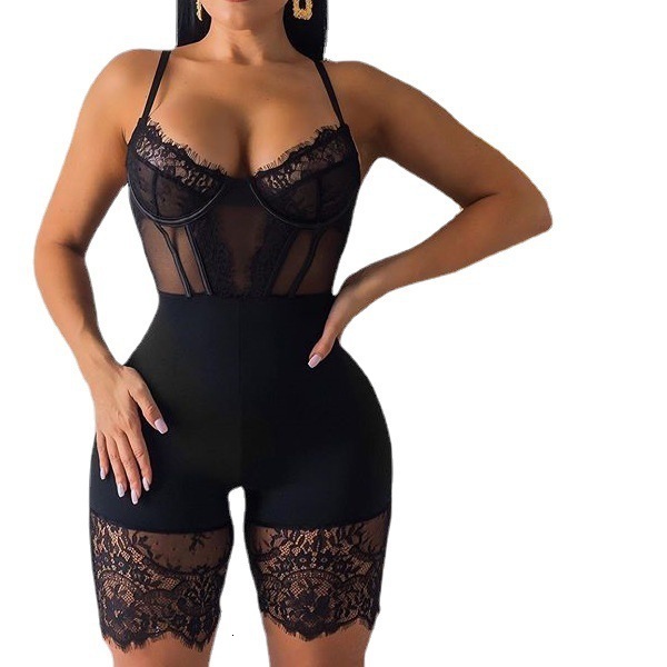 Sexy Lingerie Sexy Underwear Womens Sexy Camisole LowCut SeeThrough Eyelash Nightclub Bodysuit Women 210413