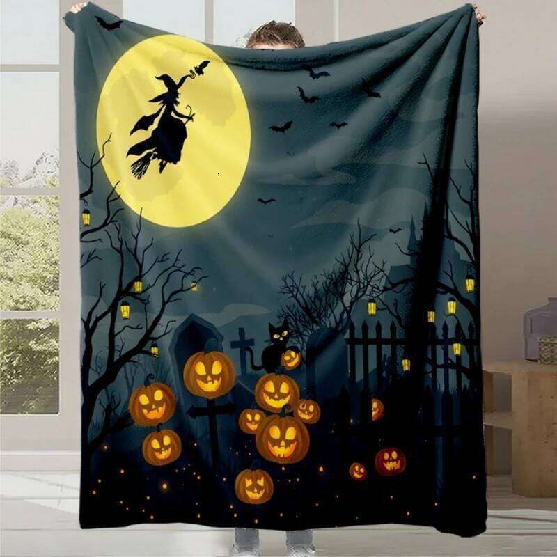 2025 Halloween Thanksgiving Flannel Multifunctional Blanket Warm Sofa Cover for Autumn Winter Living Room Decor W260120