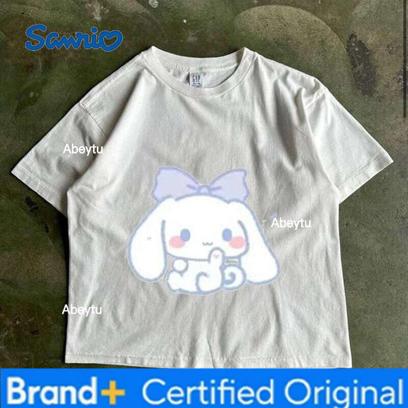 Sanrio Japan Style Cinnamoroll Printed Summer New Women Clothes Y2K Casual Short Sleeve T Shirt Top H260120