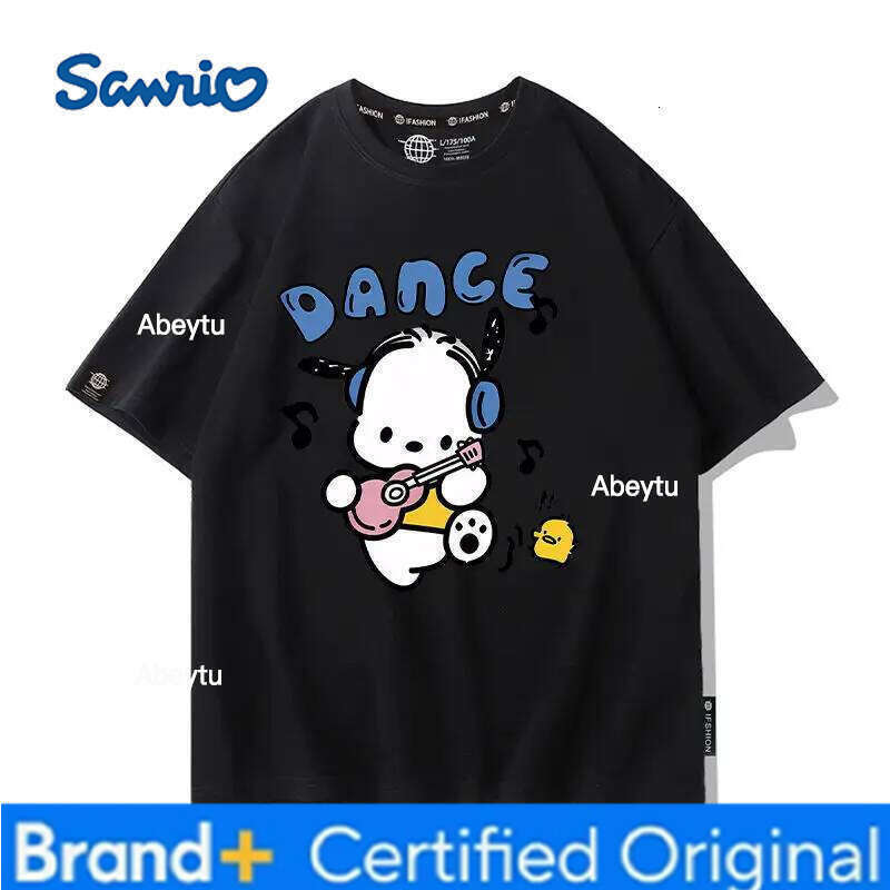 Sanrio Summer Baby Girls 100% Cotton Clothes Kid Children Boy Cute Pochacco Printed T-shirts Cartoon Short Sleeve Top Outfits H260120